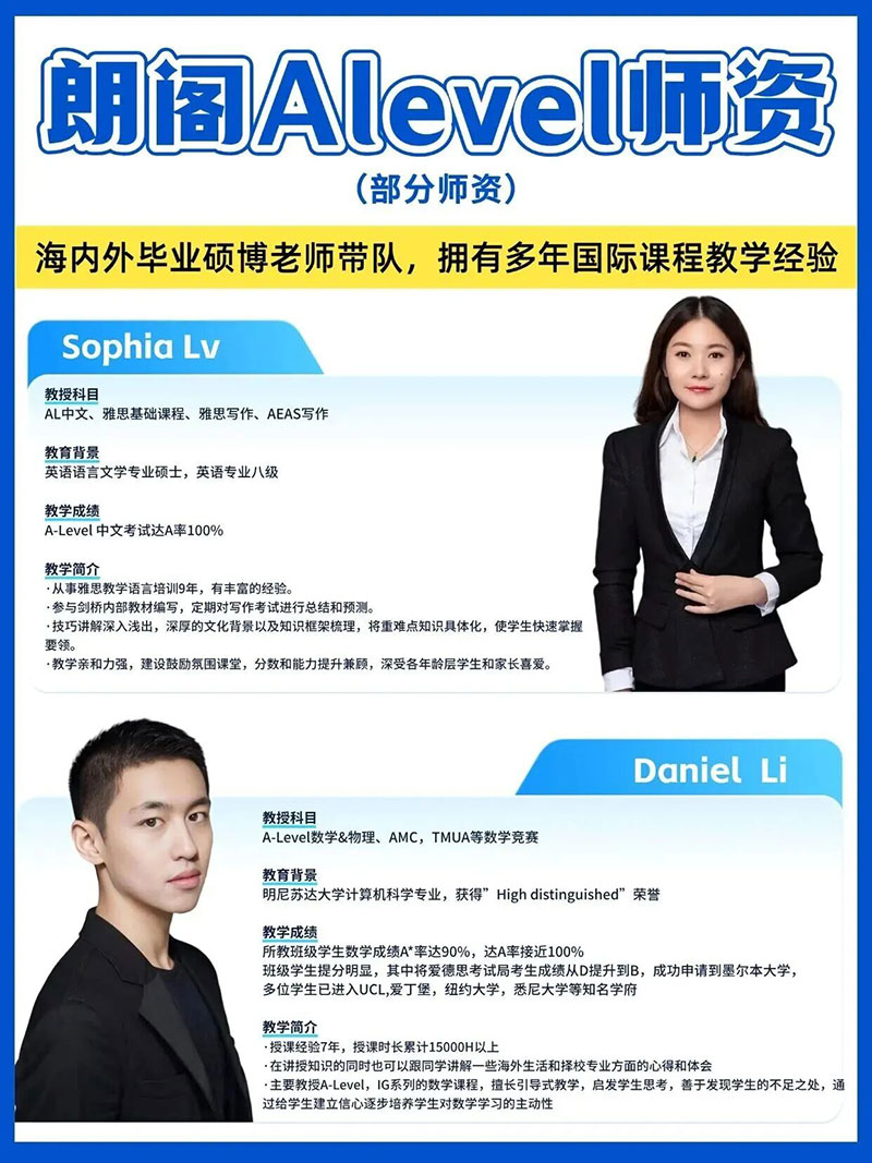 青岛朗阁alevel师资介绍